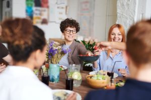 Picture of people sharing a meal