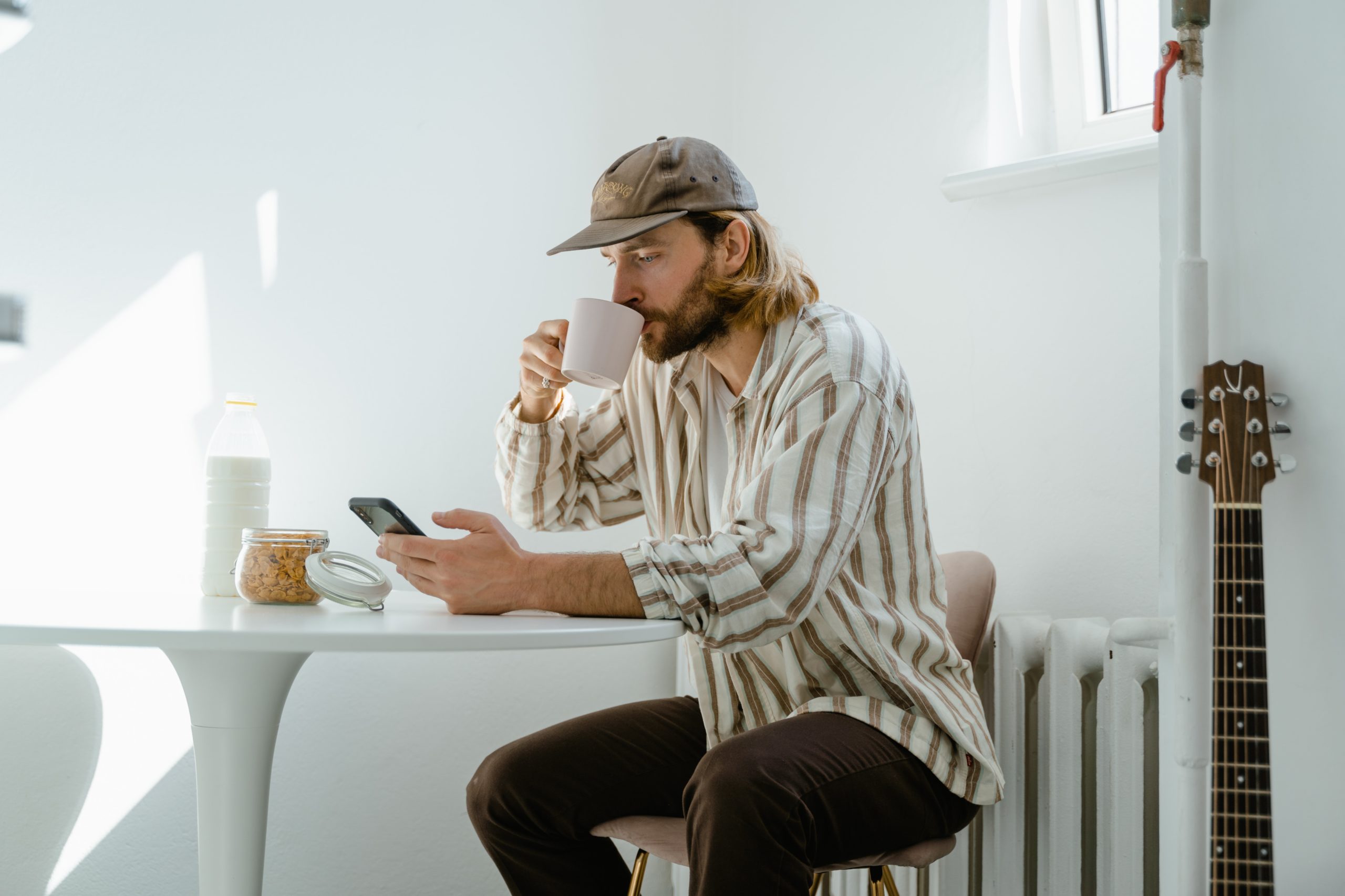 Man Having Breakfast